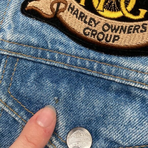 Harley-Davidson Greater Kansas City Patch Jean Vest size Small - Picture 6 of 8